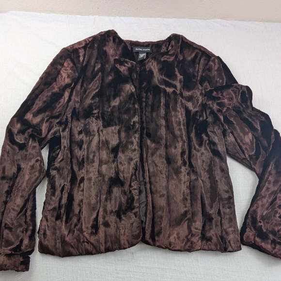 Valerie Stevens Rich Brown Faux Fur Jacket XL Bag 1 - Picture 2 of 11